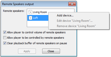 Remote speakers output plug in activation code